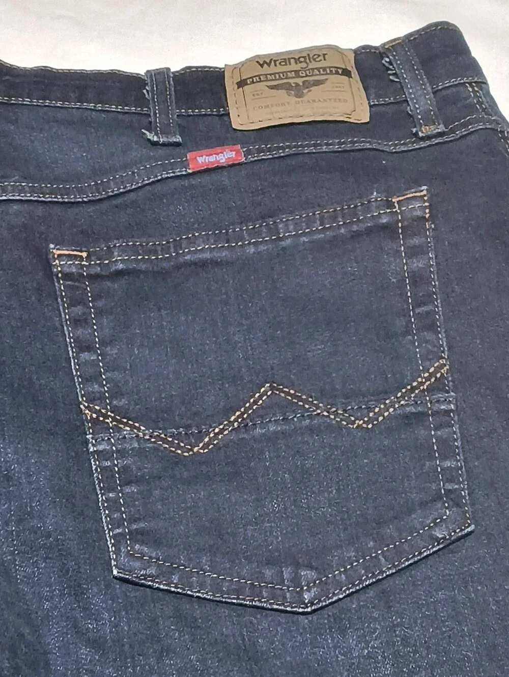 ​Wrangler Five Star Premium Men's Jeans  Dark Wash Stretch Straight Fit NWT